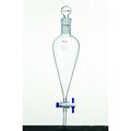 Synthware FUNNEL, SEPARATORY, 250mL, 19/22, 4mm PTFE STOPCOCK, GLASS STOPPER. F479250A